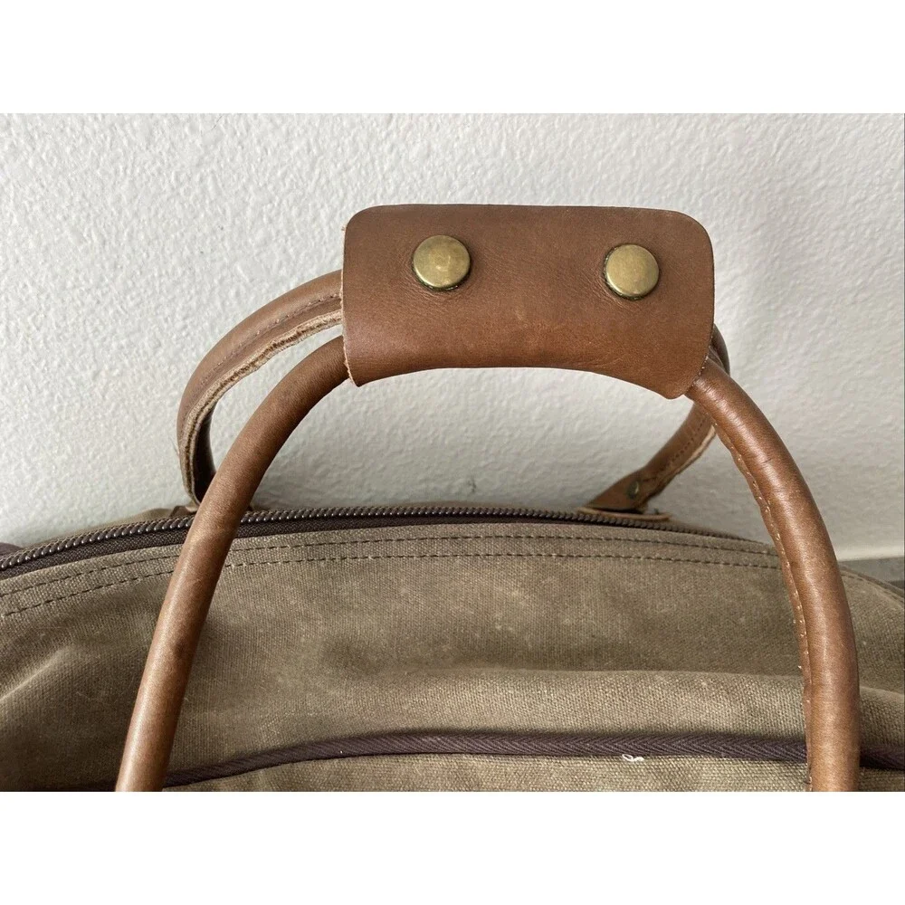 Frost River Canvas Duffle Bag Waxed Leather Straps Duluth Minnesota Brown
